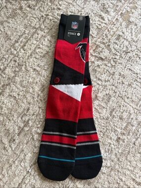 Stance Men's Crew Socks in Red, Black & White with Team Logo